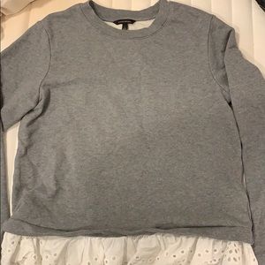 Banana Republic grey ruffle sweater size L